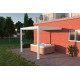 Pergola bioclimatique adossée en aluminium à lames inclinables 3x3 + store 3 M - Ombréa