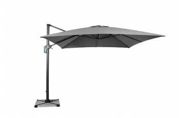 Parasol de jardin carré déporté et inclinable 3x3 gris clair DELORM