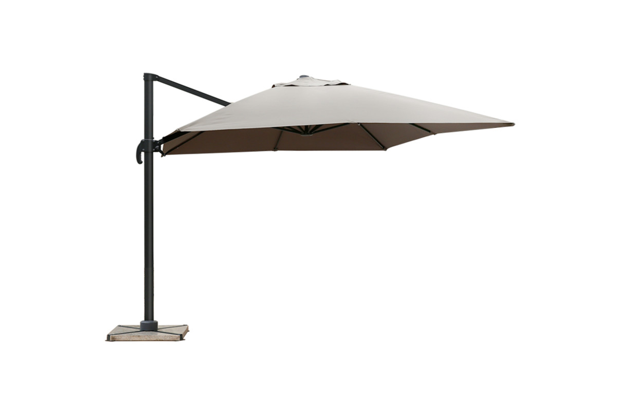 Lot parasol de jardin déporté 3 x 4 M Taupe Rana DELORM inclinable et UPF 50+ et dalles ciment Lot parasol de jardin déporté 3 x 4 M Taupe Rana DELORM inclinable et UPF 50+ et dalles ciment