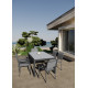 Ensemble table extensible en verre Fidji et fauteuils de jardin Lavezzi en aluminium anthracite 6 personnes - Essenciel Green
