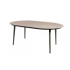 Ensemble table ovale Inari en aluminium et fauteuils de jardin Inari en aluminium 6 personnes taupe - Essenciel Green