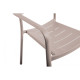 Ensemble table ovale Inari en aluminium et fauteuils de jardin Inari en aluminium 6 personnes taupe - Essenciel Green
