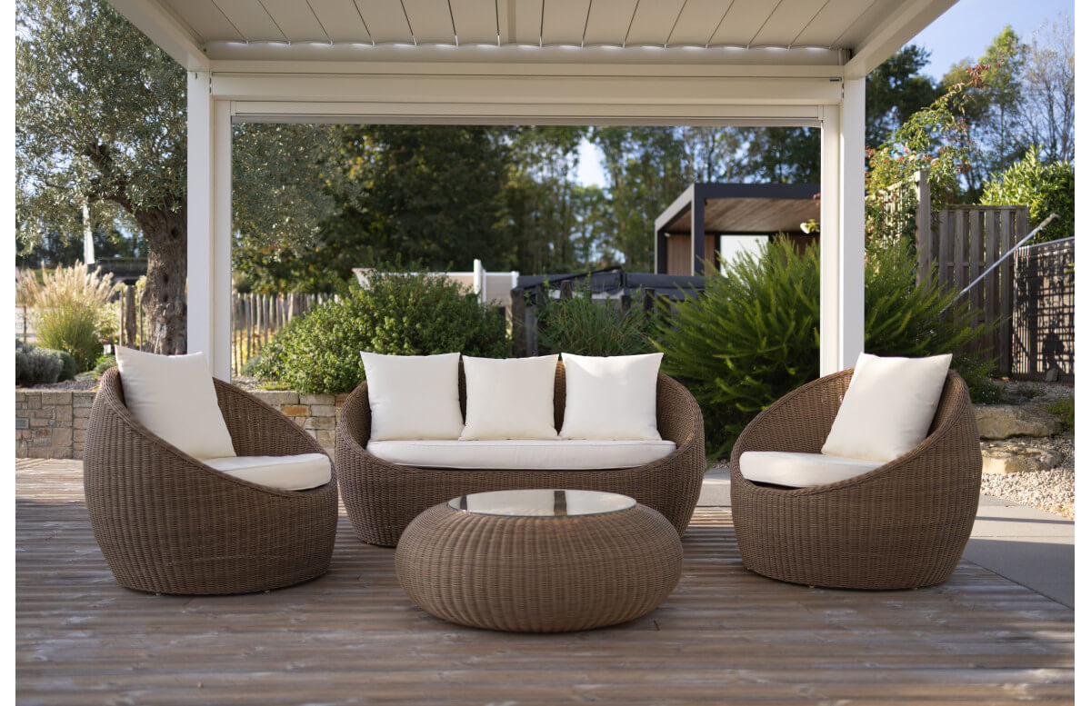 Salon de jardin design bas 4 personnes DELORM