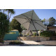 Parasol de jardin rectangulaire déporté et inclinable 4 x 3m DELORM