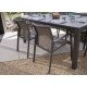 Ensemble table extensible Cassis et fauteuils de jardin ALU-D013 en aluminium et textilène 6 personnes - Delorm