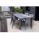Ensemble table extensible Cassis et fauteuils de jardin ALU-D013 en aluminium et textilène 6 personnes - Delorm