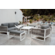 Salon de jardin bas 7 personnes en aluminium, dralon et cordage - Monterrey - Hevea