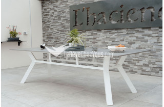 Table salon de jardin 10 personnes HEVEA Veneto Saigón en aluminium 