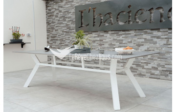 Table salon de jardin 10 personnes HEVEA Veneto Saigón en aluminium 