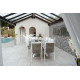 Ensemble table Veneto Saigón et fauteuils de jardin Catania Hevea 6 personnes aluminium et Lithotech®