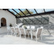 Ensemble table Veneto Saigón et fauteuils de jardin Catania Hevea 6 personnes aluminium et Lithotech®