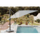 Parasol de jardin rectangulaire déporté et inclinable 4 x 3m DELORM