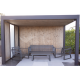 Salon de jardin bas 5 personnes en aluminium et Dralon - Bolonia - blanc - Hevea