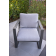 Salon de jardin bas 5 personnes en aluminium et Dralon - Bolonia - blanc - Hevea