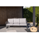 Salon de jardin bas 5 personnes en aluminium et Dralon - Bolonia - blanc - Hevea