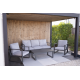 Salon de jardin bas 5 personnes en aluminium et Dralon - Bolonia - blanc - Hevea