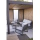 Salon de jardin bas 5 personnes en aluminium et Dralon - Bolonia - blanc - Hevea