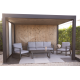 Salon de jardin bas 5 personnes en aluminium et Dralon - Bolonia - blanc - Hevea