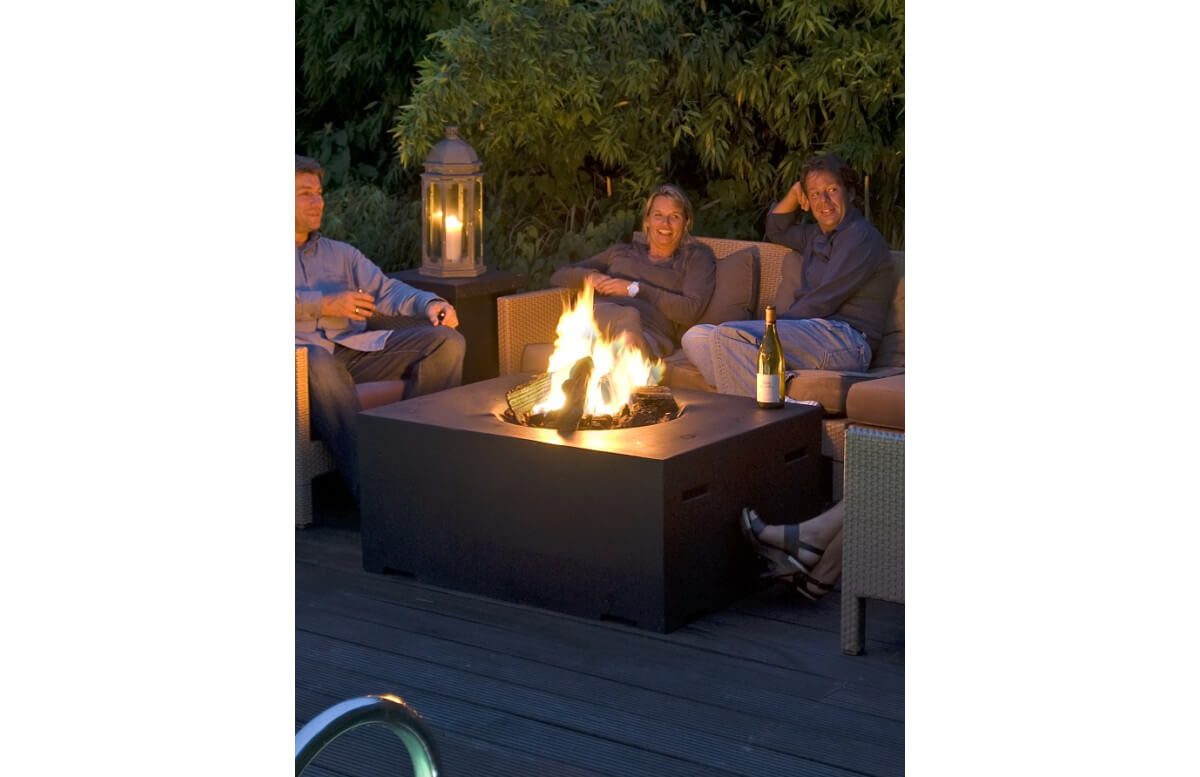 Table brasero gaz extérieur rectangulaire en composite - Happy Cocooning Table brasero gaz extérieur rectangulaire en composite - Happy Cocooning