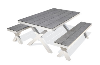 Table de jardin ANNECY Paris Garden en aluminium et plateau HPL 6 personnes