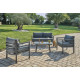 Salon de jardin bas LISBONNE DCB Garden en aluminium 4 places