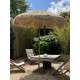 Parasol de jardin rond à franges 2M HAWAI DCB Garden en acier finition bois