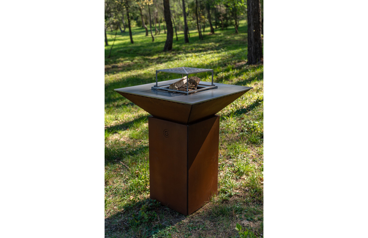 Brasero plancha GRILL'CHIC Cévenol 74x74x90 en acier corten