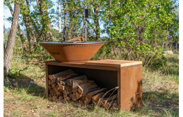 Brasero plancha GRILL'CHIC Traditionnel 100x90 en acier corten
