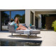Bain de soleil Sieger Samoa en aluminium et coussins Sunproof 