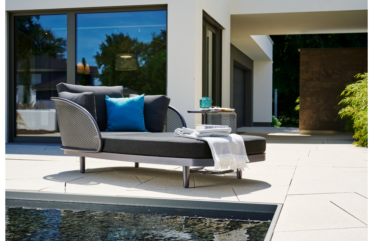 Bain de soleil Sieger Samoa en aluminium et coussins Sunproof Bain de soleil Sieger Samoa en aluminium et coussins Sunproof
