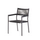 Fauteuil de jardin Sieger Rimini en aluminium et cordage avec coussin assorti
