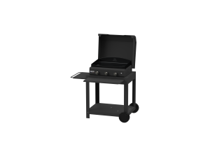 Plancha à gaz Le Marquier Amalia 360 Black Edition + Chariot et Couvercle