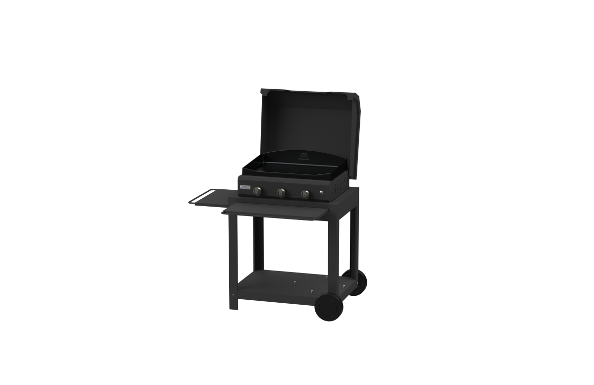 Plancha à gaz Le Marquier Amalia 360 Black Edition + Chariot et Couvercle