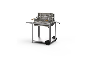 Barbecue à charbon Le Marquier Mendy 54 x 32 + chariot - Inox