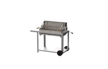 Barbecue à charbon Le Marquier Irissarry 78 x 32 + chariot - Inox