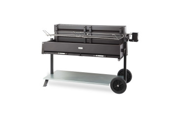 Barbecue à charbon Le Marquier Mechoui 120 x 32 + chariot - Noir