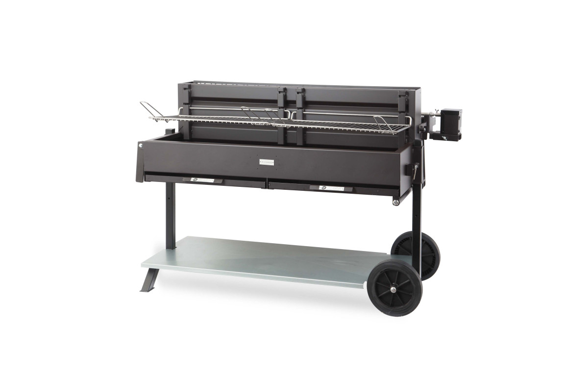 Barbecue à charbon Le Marquier Mechoui 120 x 32 + chariot - Noir