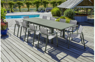 Ensemble table et chaises de jardin en aluminium DCB Garden 10 personnes noir Miami