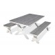 Table de jardin ANNECY (175x100) en aluminium et plateau HPL - BLANC