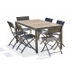 Lot composé d'une table BOSTON-TB150 et de 6 chaises de jardin C43-NTN pliantes