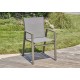 Fauteuil de jardin empilable FLORIDE en textilène et aluminium - QUARTZ