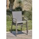 Lot composé d'une table de jardin FLORIDE-TB240-ALU-Q avec rallonge et de 8 fauteuils FLORIDE-FT-QUARTZ empilables