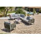 Salon de jardin d'angle MANOSQUE 7 places en aluminium - GRIS