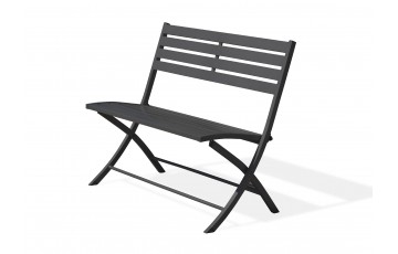 Banc de jardin pliant MARIUS en aluminium - GRIS ANTHRACITE