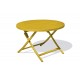 Table de jardin pliante MARIUS (diam. 110 cm) en aluminium - MOUTARDE