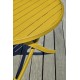 Table de jardin pliante MARIUS (diam. 110 cm) en aluminium - MOUTARDE