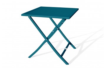Guéridon de jardin pliant MARIUS (70x70 cm) en aluminium - BLEU CANARD