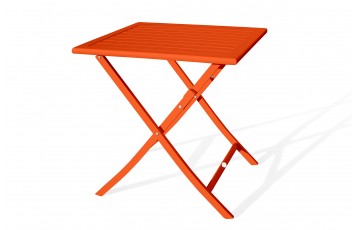 Guéridon de jardin pliant MARIUS (70x70 cm) en aluminium - ORANGE