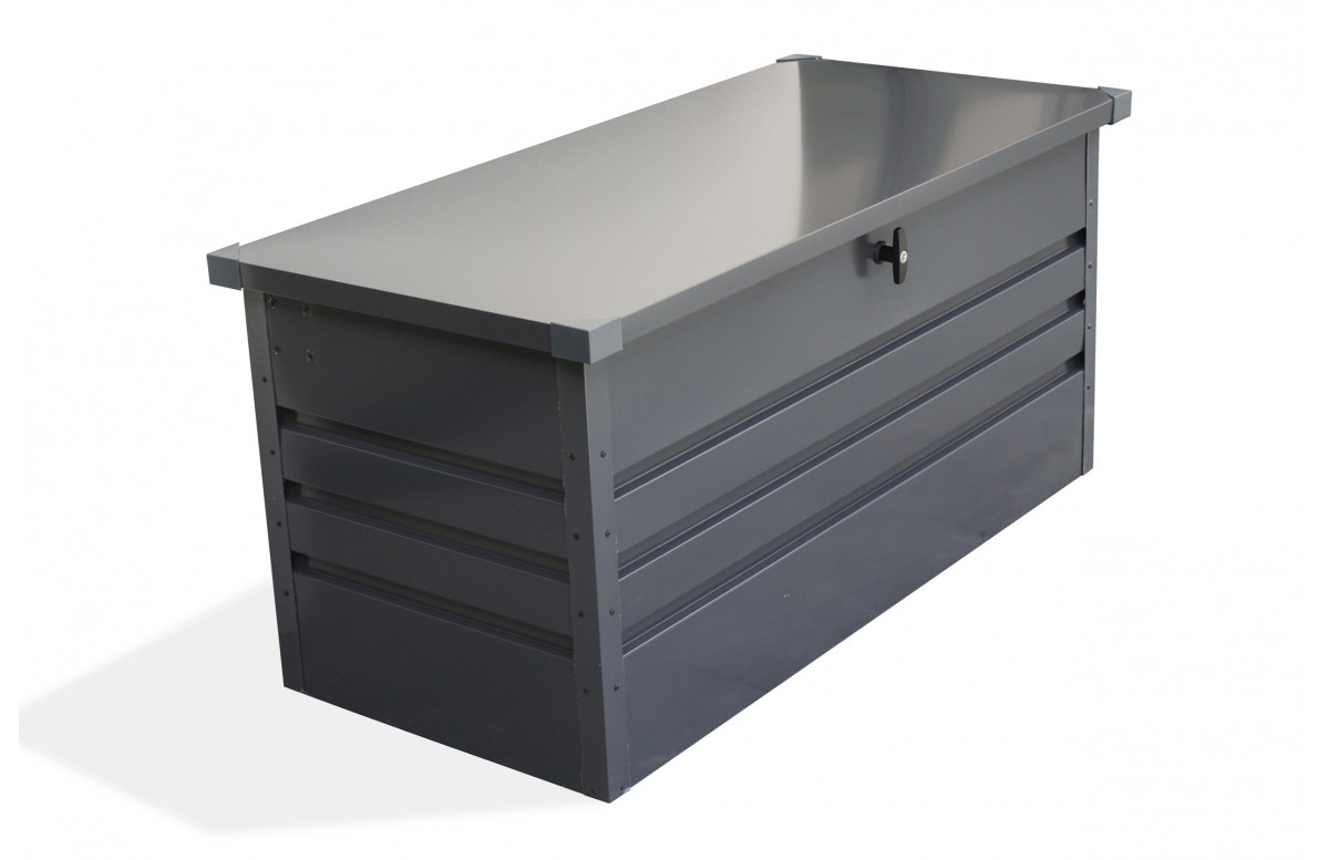 Coffre de jardin SCATOLA 350L en acier galvanisé - GRIS ANTHRACITE