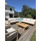 Salon bas de jardin SERENA 7 places en bois d'acacia - WOOD